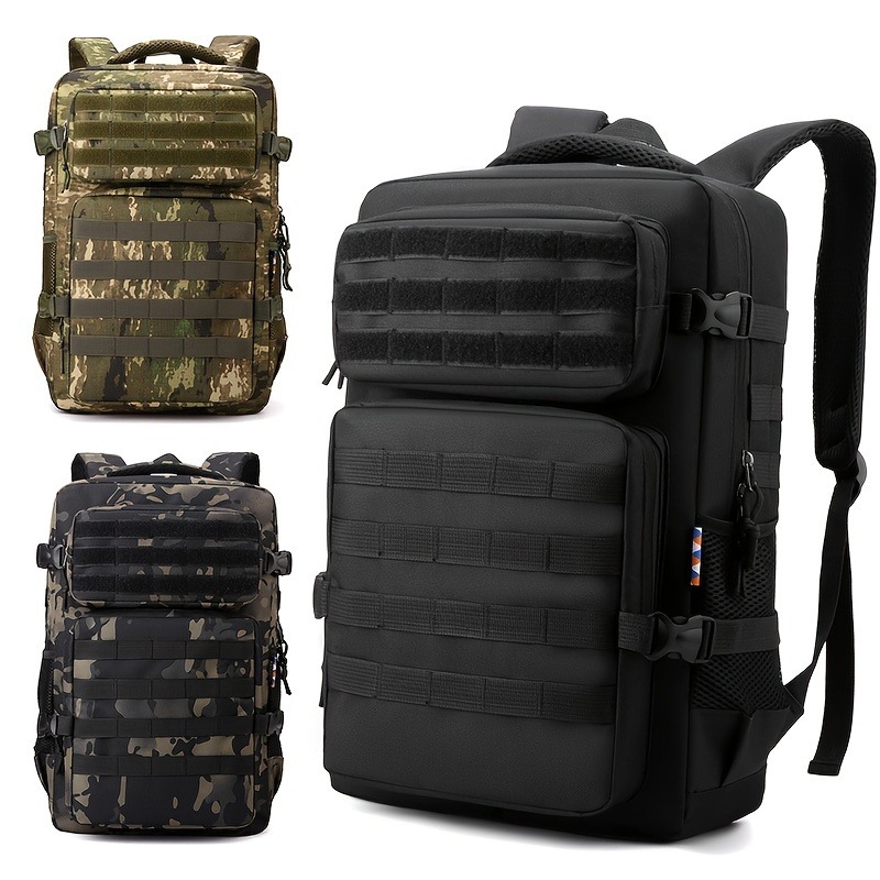 Mochila camuflada masculina, mochila para caminhadas e acampamento, mochila esportiva multicamadas de grande capacidade, 1 peça