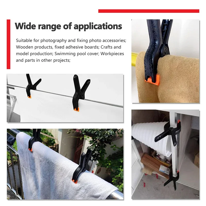 6/10 pçs clipe de mola diy ferramentas para trabalhar madeira 2 polegada plástico náilon clipe primavera em forma de a clipe fotografia fundo clipe fixo