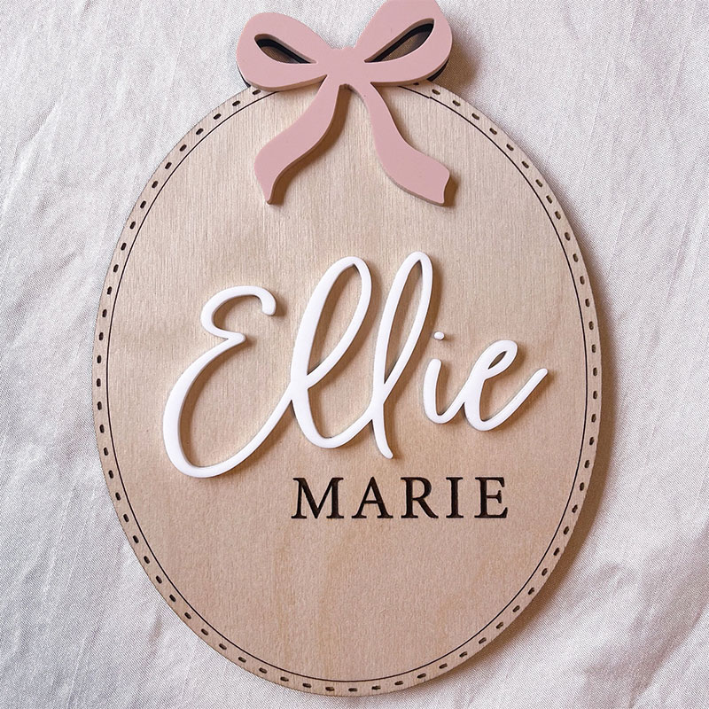 Nome personalizado arco anúncio de nascimento sinal anúncio hospitalar placa de nome do bebê presente de chá de bebê