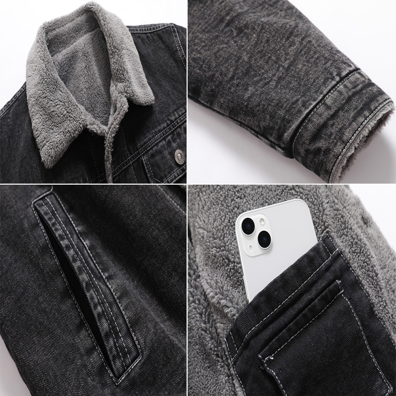 DIMUSI Winter Herren Denim Jacken Mann Casual Fleece Warme Windjacke Mode Herren Retro Military Jean Mäntel Kleidung