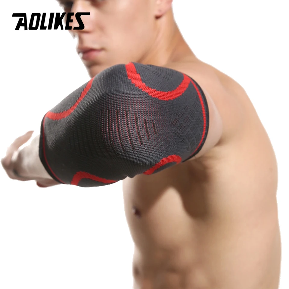AOLIKES 1PCS ข้อศอกสนับสนุน Elastic GYM กีฬาข้อศอกป้องกัน Pad ดูดซับเหงื่อกีฬาบาสเกตบอลแขนแขนข้อศอกข้อศอก