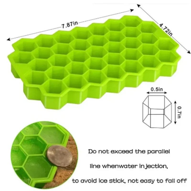 1pcs Honeycomb 37 Lattice Cube Tray Maker Without Lid DIY Ice Mold