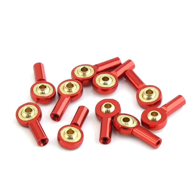 BABQ 10 ชิ้นโลหะ M2 Link Tie Rod End Ball Joint Buckle พวงมาลัย Pushrod Tie Rod End สําหรับ RC รถเรืออะไหล่อัพเกรด, สีดํา