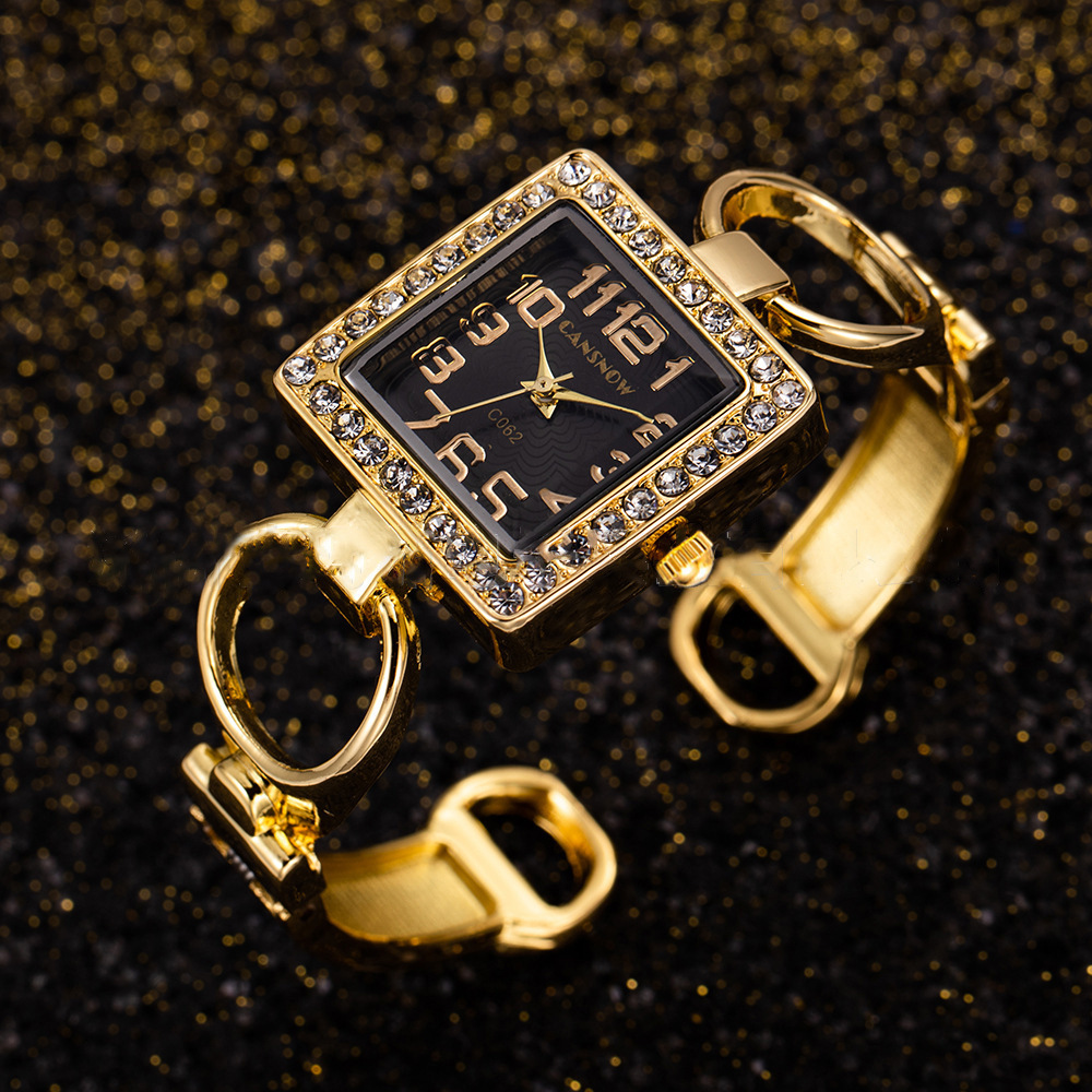 Moda feminina relógio de ouro pulseira aço inoxidável relógios de luxo para senhoras relógio de pulso de quartzo relogio