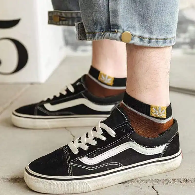 5/10/20 paar unisex kleurblok zijlabel bootsokken zacht comfortabel ademend geurbestendig sportstijl casual paar sokken