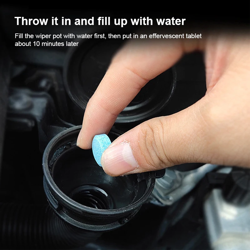 SEAMETAL 20-100PCS Solid Cleaner ทําความสะอาดกระจกรถยนต์ Effervescent Tablet Auto Wiper Glass Solid ทําความสะอาดเข้มข้นเม็ด