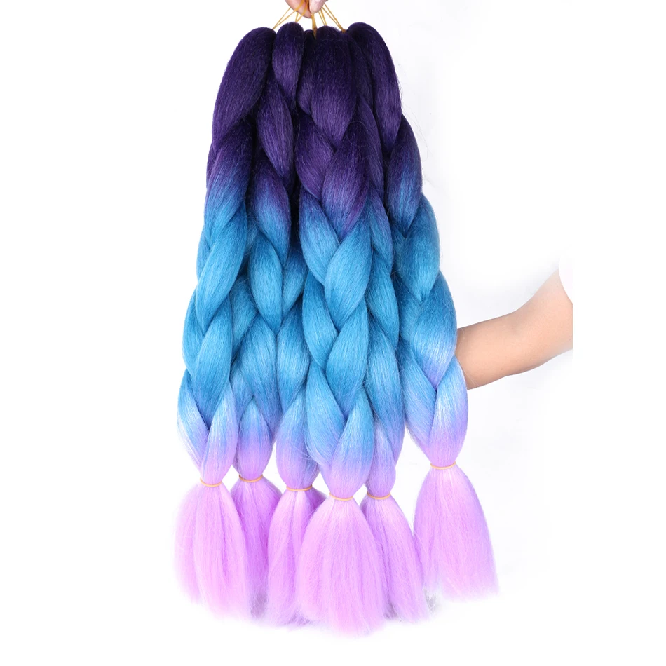 24 นิ้วจัมโบ้ Braid Hair Extensions สําหรับผู้หญิงสังเคราะห์สิ่งที่แนบมา Expression Hair Extensions โครเชต์ Braids ผมสําหรับกล่อง Braids