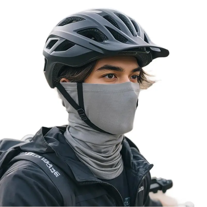 Masque facial en soie glacée pour hommes, couverture de cou, Protection solaire UV SPF 50 +, respirant pour l'été, le cyclisme, les Sports de plein air
