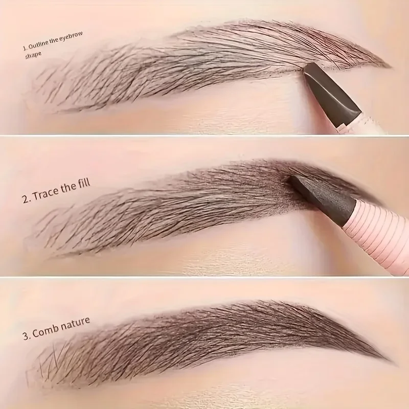 Lápiz de cejas con línea de tracción, no afilar a necesidad de lápiz de cejas, reproducción de color natural, a prueba de sudor y a prueba de manchas