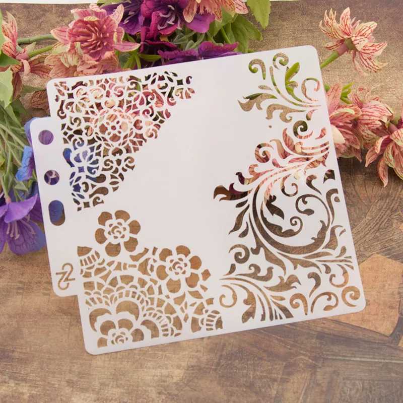 Mới 4 Cái/lốc 13Cm 5.1 "1/4 Vòng Tròn Edge Tự Làm Lớp Dựng Stencils Tranh Sổ Lưu Tô Màu Nổi Album Trang Trí Bản Mẫu
