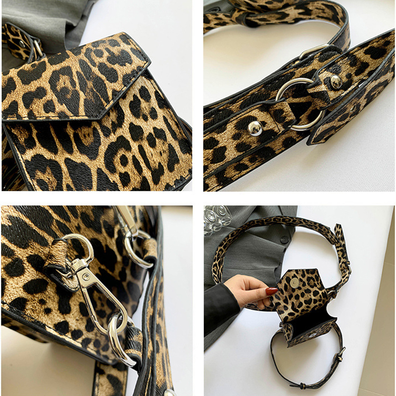 Lawaia-riñonera de leopardo a la moda, accesorios para cinturón, cartera oculta para mujer, bolsas de objetos de valor para teléfono móvil, 1 ud.