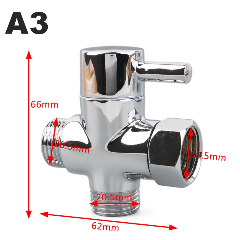 Adaptador de brazo de ducha de latón de 3 vías, válvula desviadora de ducha G1/2 ''G3/4 para cabezal de ducha de mano, cabezal de ducha fijo, accesorios de baño