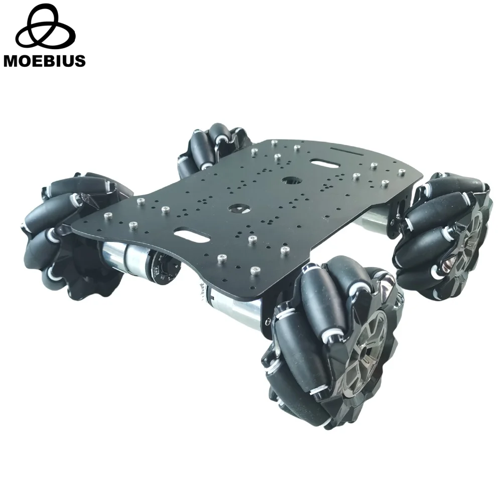 20 kg Last 4WD 97 mm Mecanum Wheel Roboterauto-Chassis-Kit mit DC 12 V Hall-Motor für Arduino Raspberry Pi DIY-Projekt STEM-Spielzeug