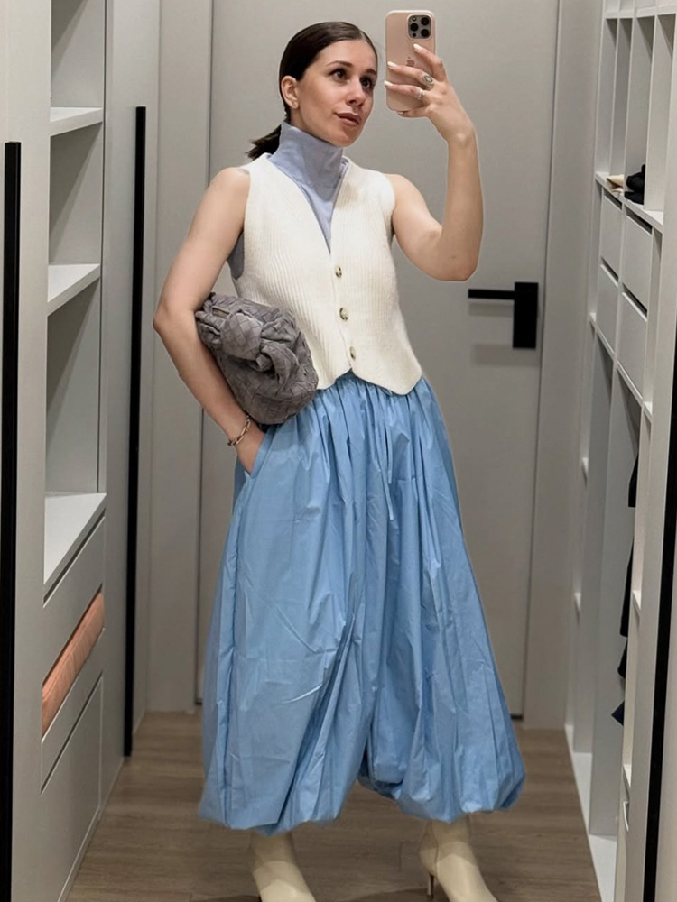 Trendix Casual Loose Lantern Pant Women Summer Fashion Solid High Waist Drawsting Ankle Trouster Street Party Bloomers Pants