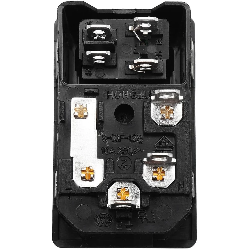 3 pinos iec320 c14 entrada macho tomada de alimentação luz vermelha barco rocker switch com suporte fusível fonte da lâmpada néon jack conector