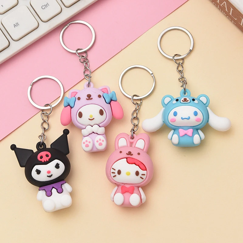 Sanrio Hello Kitty llavero Kawaii Kuromi dibujos animados My Melody llavero de coche Cinnamoroll mochila colgante llavero regalos
