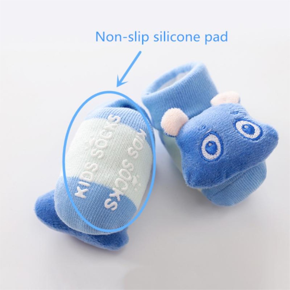 Bayi Baru Lahir Kerincingan Lucu Musim Gugur Anak Laki-laki Perempuan Lantai Pejalan Kaki Boneka Katun Kaus Kaki Hangat Kartun Bayi Antiselip Sepatu