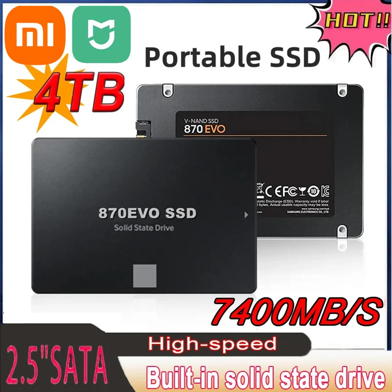 Xiaomi Mijia 4TB disco de estado sólido SSD 870 EVO 1TB 2TB disco duro HDD interno Sata3 2,5 pulgadas para ordenador portátil microordenador de escritorio