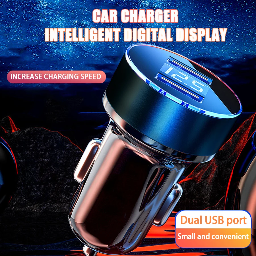 Carregador de carro 240W portas USB duplas 120W carregamento super rápido com display digital adaptador de carregamento rápido para iPhone Samsung Xiaomi