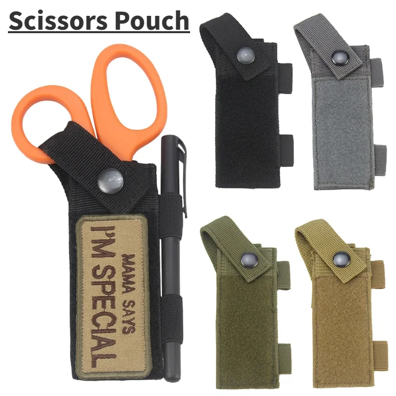 Bolsa para tijeras Molle, soporte para herramientas EDC, linterna, funda para cuchillo, deportes al aire libre, senderismo, accesorios de caza, riñonera para tijera