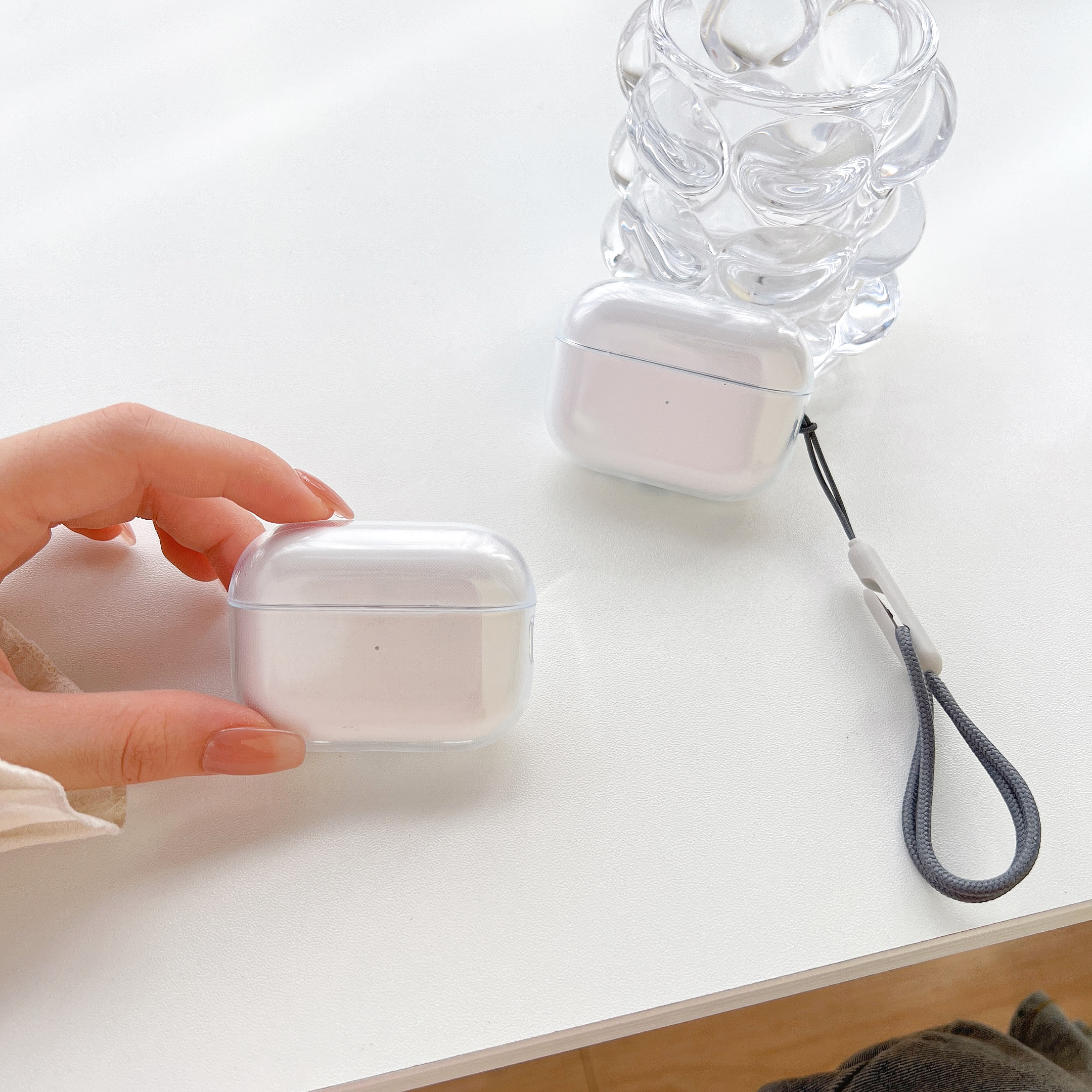 Прозрачный мягкий чехол из ТПУ для наушников Airpods 4 3 2 1 Pro Pro2, противоударный, с ремешком для зарядки Airpods 4, чехол