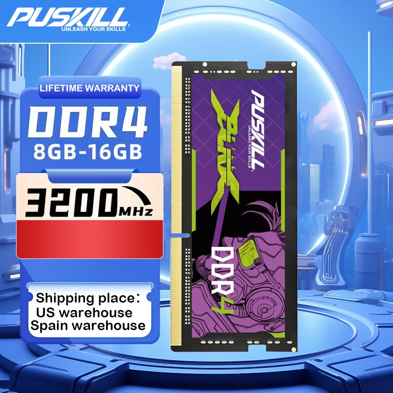 PUSKILL Killblade Memória Notebook 32gb 16gb 8gb Ddr4 1.2V 3200mhz 2666mhz 2400mhz SODIMM Memoria RAM Laptop Memory