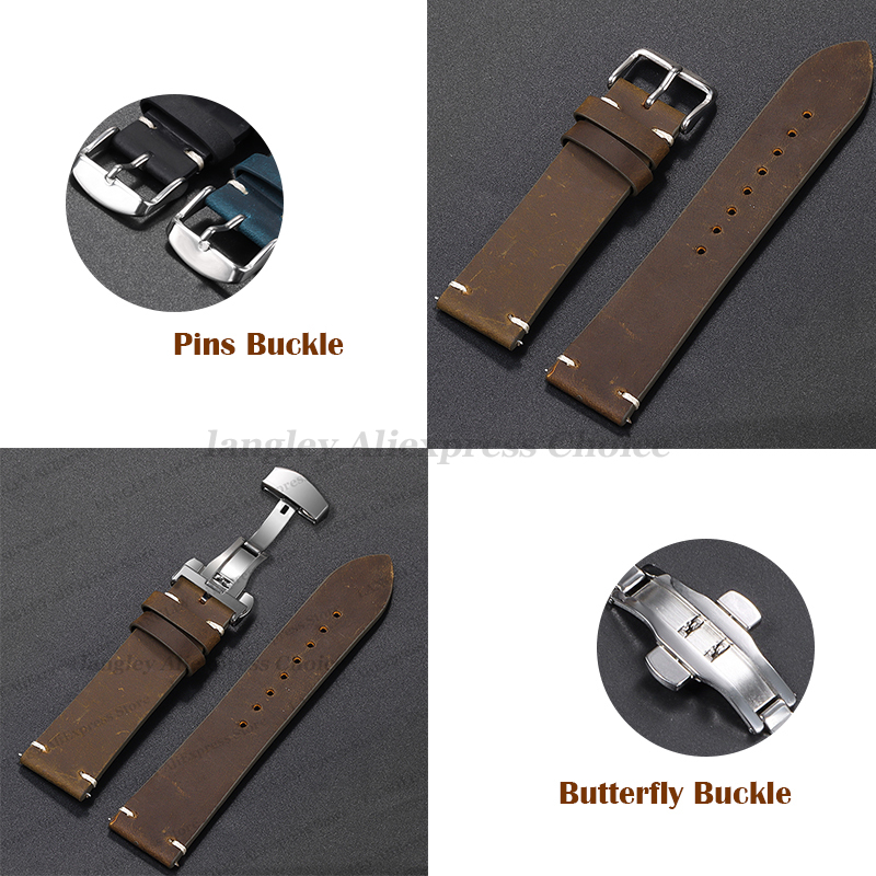 カーフスキンレザーブレスレットオメガ用セイコー時計バンド 18 ミリメートル 20 ミリメートル 21 ミリメートル 22 ミリメートル 24 ミリメートルストラップダークブラウンカシオ用ロレックスリストバンド