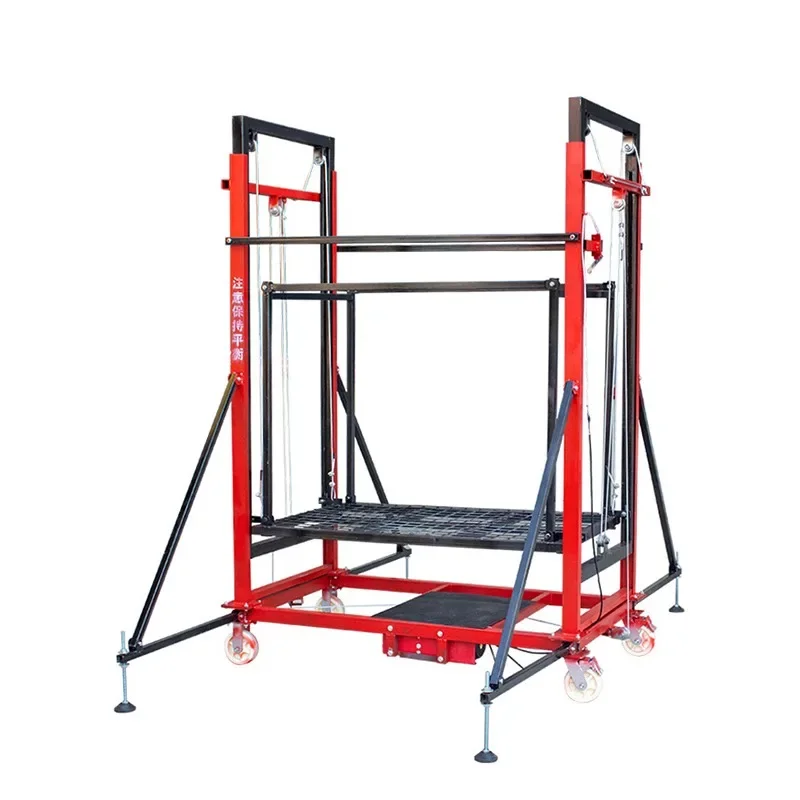Scaffaldo di sollevamento portatile per interni ed esterni 2-8 metri di altezza portante 600 kg scala elettrica decorazione mobile personalizzabile