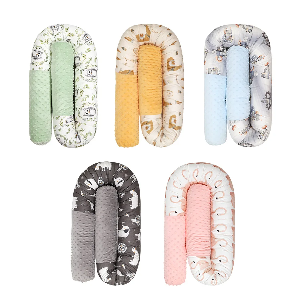 Newborn Baby Bed Crib Bumper Long Pillow For Toddler Sleeping Cushion Cot Fence Kids Room Bedding Protector