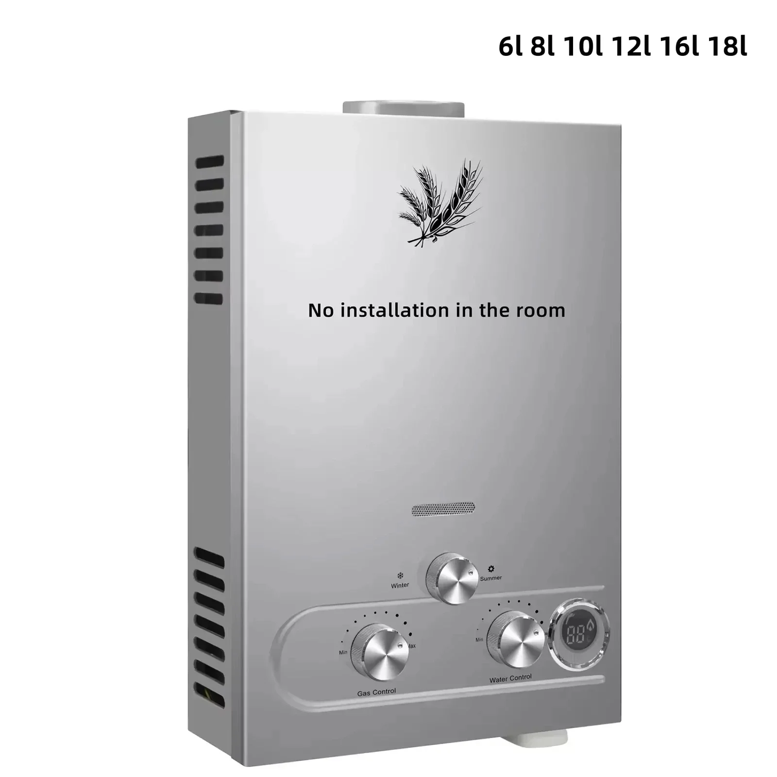 Sihao aquecedor de água lpg 6l 8l 10l 12l 16l 18l lpg portátil instantâneo gás de petróleo liquefeito aquecedor de água tankless kit