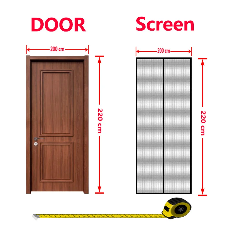 TYFM Black Strong Magnetic Big Door Screen Mosquito Net Door Curtain Customized Size Mosquito Control Invisible Outdoor Pavilion