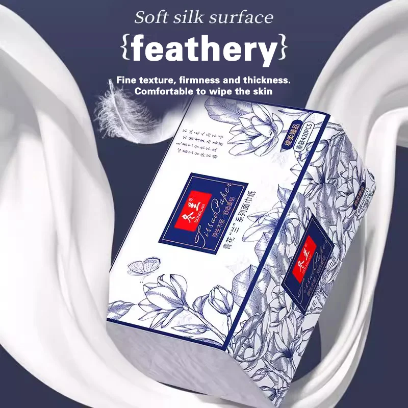 20 Packs Full Case of 420 Sheets of Toilet Paper Wholesale Log Napkins Embossed Facial Tissue Paper Household Paper Towels