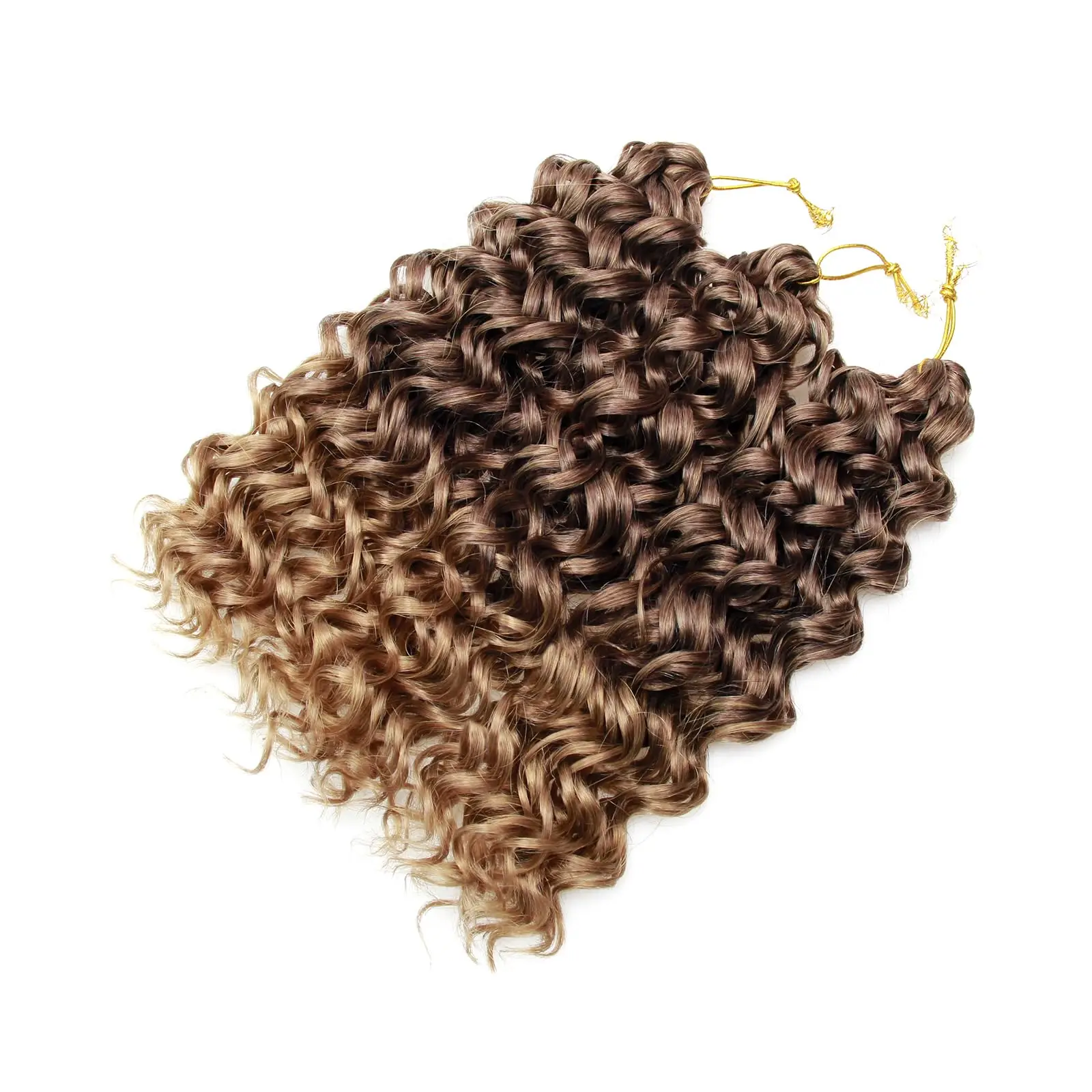 12 "ゴーゴーカールかぎ針編みヘアショートカーリーかぎ針編みヘア女性のためのウォーターウェーブディープツイストかぎ針編み三つ編み合成編み毛
