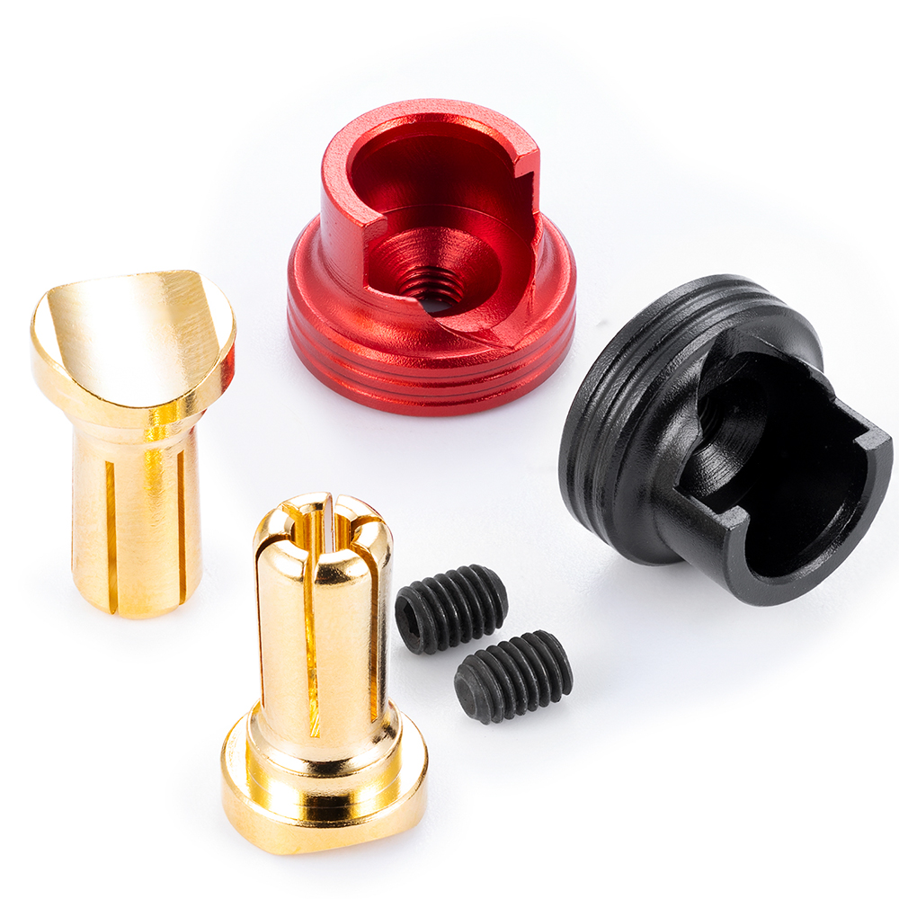 AXSPEED 4,0mm/5,0mm conector tipo bala de latón con conector de batería de labio de coche RC con disipador de calor de Metal para coches modelo RC