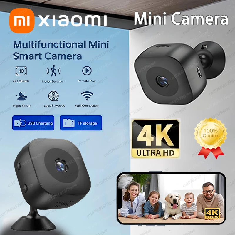 Xiaomi 4k Mini cámara Wifi Ip/ap videocámara de detección móvil portátil vigilancia del hogar inteligente cámara de monitoreo remoto de seguridad