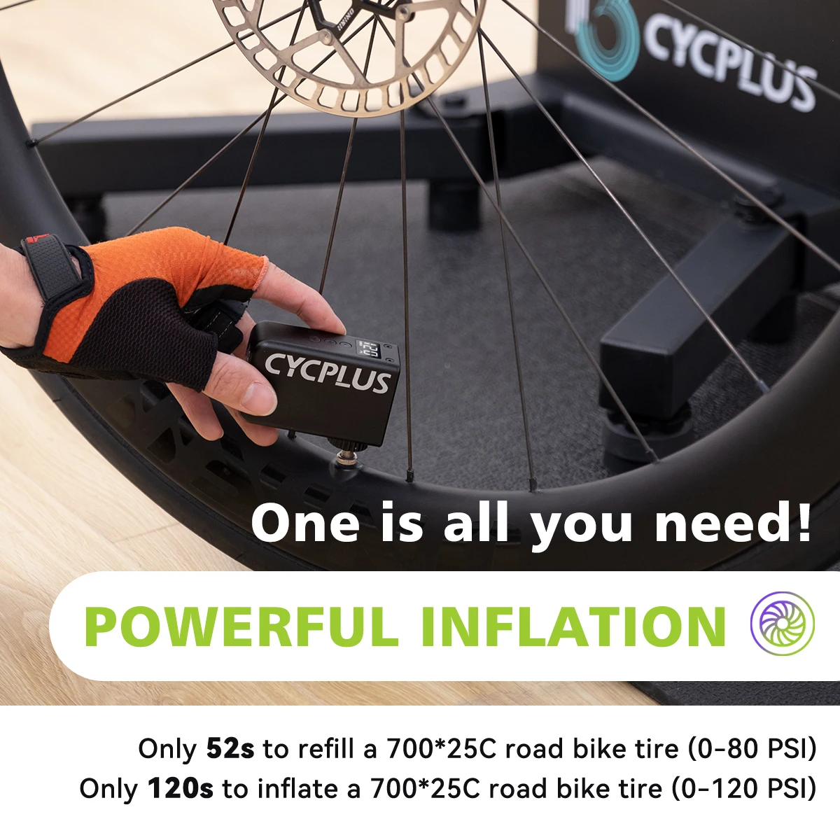 CYCPLUS AS2pro Mini Portable Electric Pump for Bicycle Cordless Tire Inflator Presta Schrader Valve Outdoor Bike Accessories