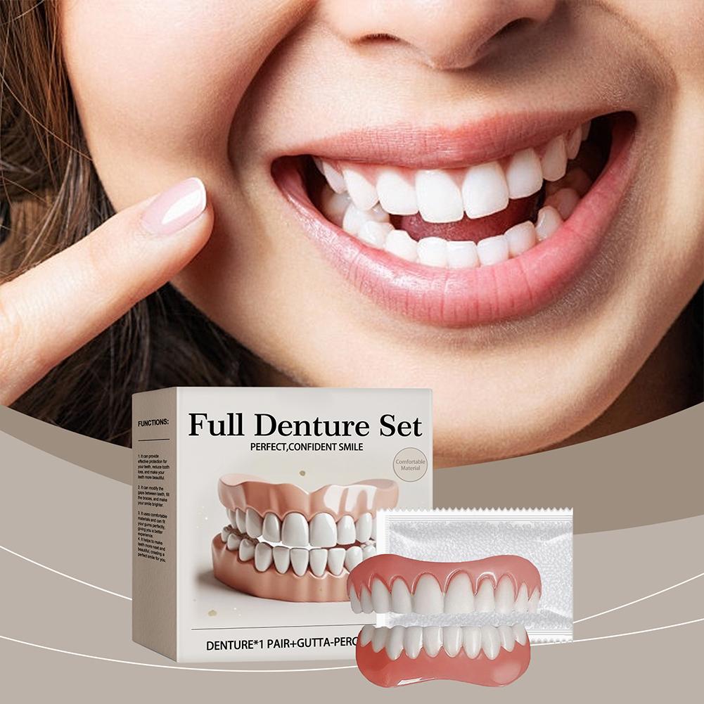 Adjustable Dentures Teeth Set Snap-on Fake Teeth Portable Braces Decorate Gaps For Teeth Enhance Aesthetic Adult Dropshipping