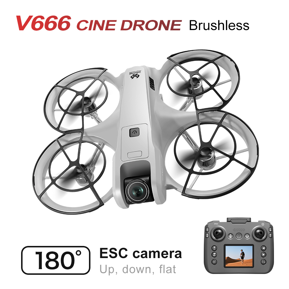 V666 Mini Drone Rc WiFi 8K HD double caméra 6 axes Mode sans tête hélicoptère 180 °   Flip télécommande quadrirotor garçon jouet cadeau UAV