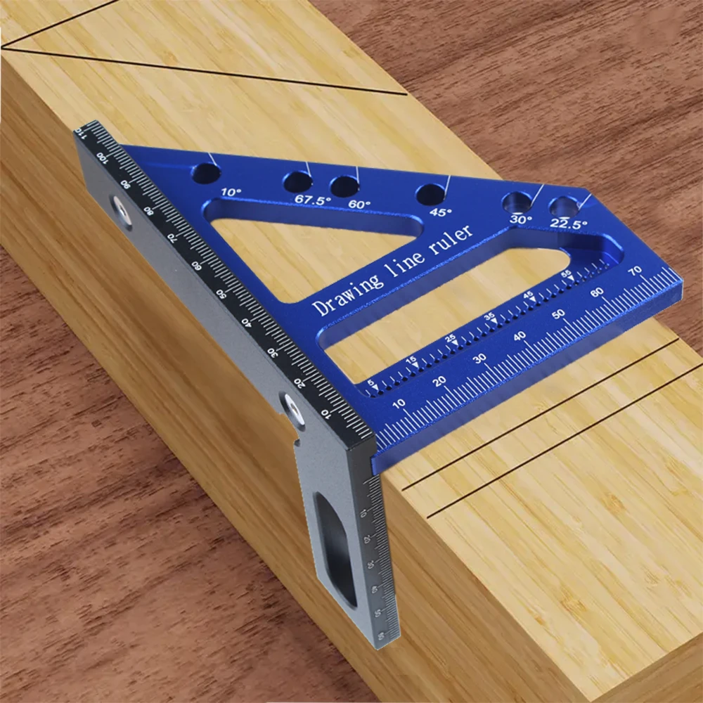 1Pc Timmerman Vierkant Gat Schrijven Heerser 22.5-90 Graden Meten Heerser Met Hoek Pin Constructie Precisie Houtbewerking tool