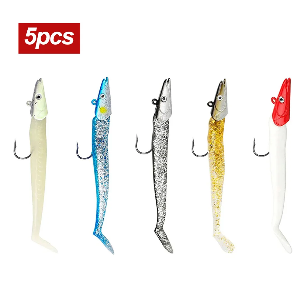 Señuelo de pesca suave, cebo Artificial Wobblers con cuchara, aparejos de pesca, 10g/11cm, 5 uds.