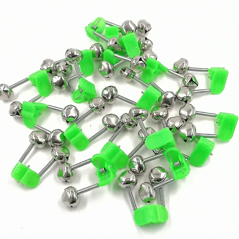 OUTKIT 5 Cái/lốc Câu Cá Cắn Báo Động Câu Chuông Thanh Kẹp Đầu Kẹp Chuông Vòng Xanh ABS Phụ Kiện Câu Cá Ngoài Trời kim Loại
