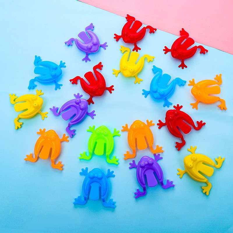 20 sztuk jednokolorowa skacząca żaba plastikowa odbijająca się żaba skacząca żaba zabawka edukacyjna dla dzieci, prezent dla dzieci upominki na przyjęcie, urodziny