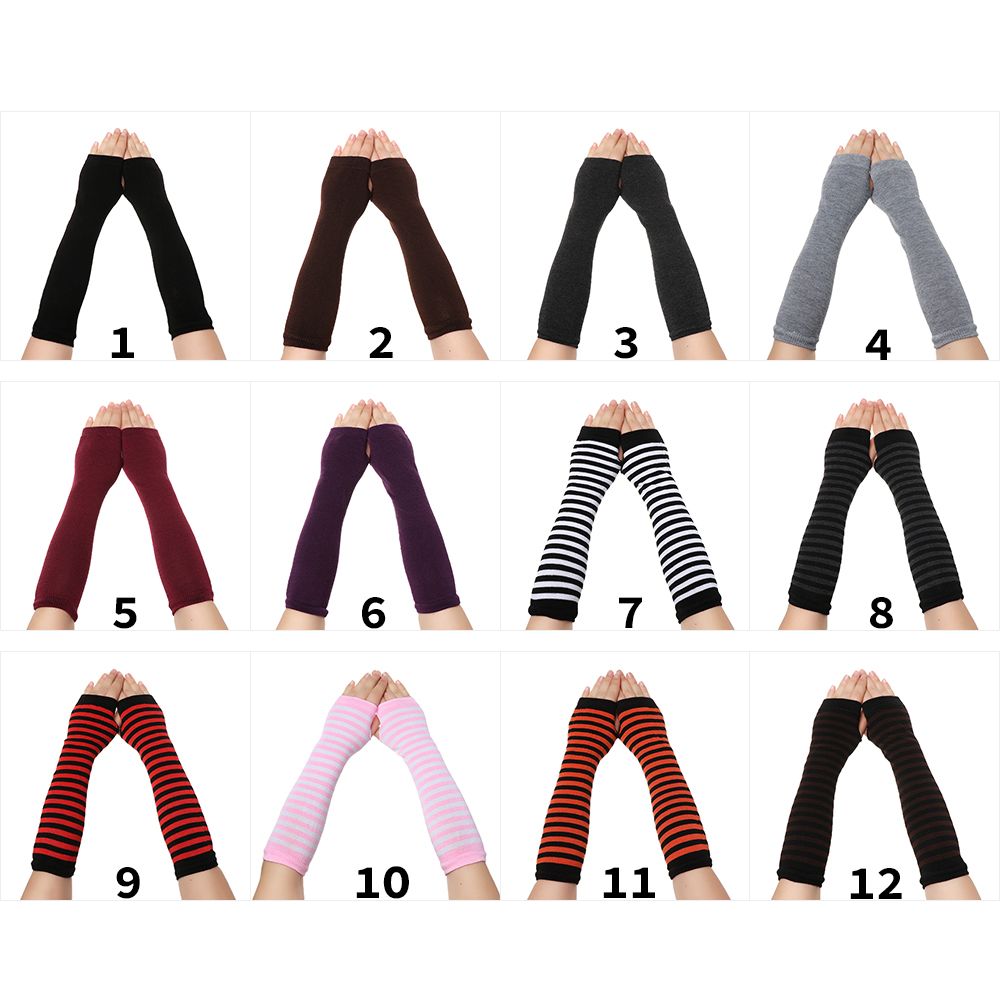 Для женщин и девочек с длинным рукавом, длинные перчатки без пальцев, варежки до локтя, вязаные перчатки, браслет