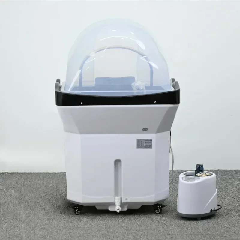 Hair therapy shampoo bed. Water circulation fumigation steam therapy shampoo basin. Special shampoo tool for beauty salon