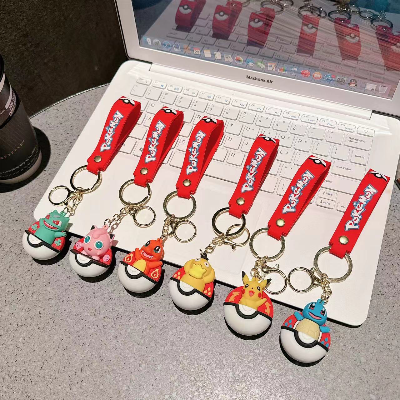 2025 the New Pokemon Keychain Pikachu Koda Duck Pendant Jewelry Figurines Doll Cartoon