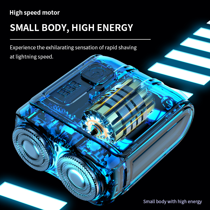 Travel Electric Shaver For Men Double Floating Magnetic Blade Head Portable Beard Knife Rechargeable MINI Rotary Electric Razor