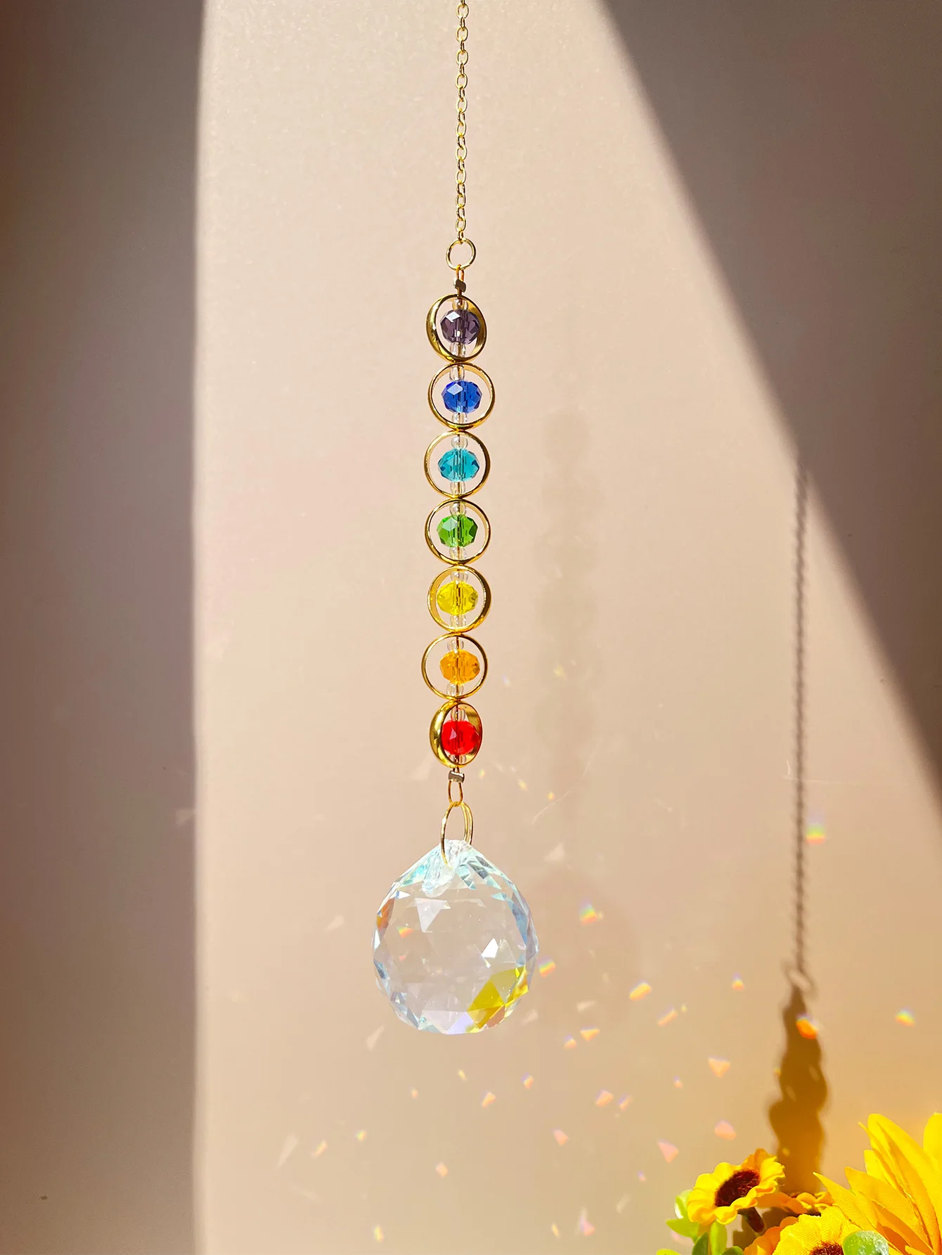 1 PC คริสตัล Suncatcher มือถือสมาธิตกแต่งบ้าน Rainbow Maker Prism Suncatcher (Rainbow และแฟนตาซี)