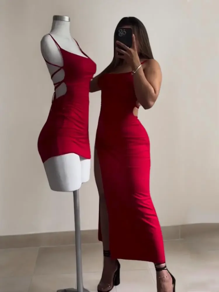 2025 explosivo novo vestido de verão de alta sensibilidade alça halter Spice Girl saco vestido quadril