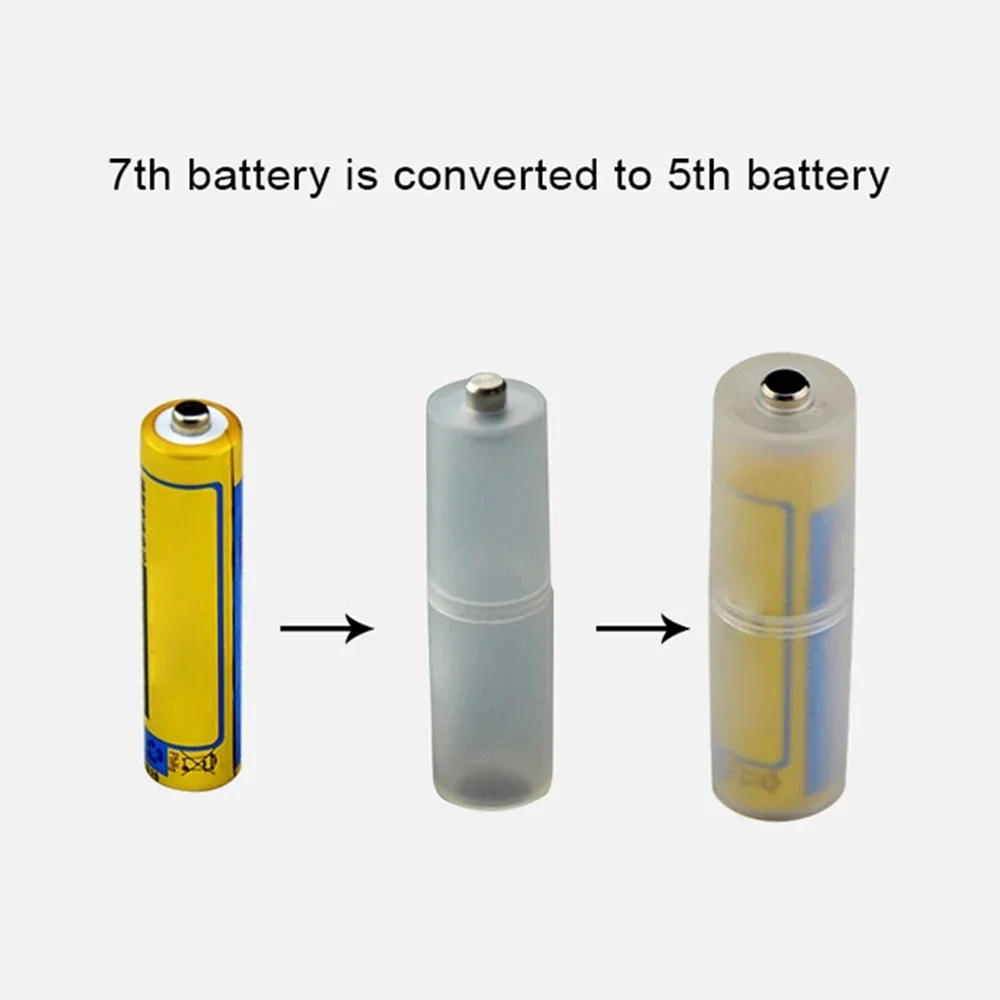 12Pcs Battery Convertor Adapter Size AAA to AA Cell Battery Converter Adaptor Holder Case Translucent Battery Storage Holder