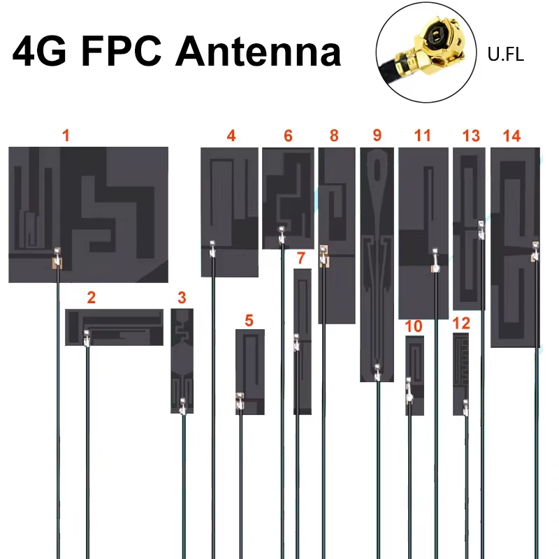 2 uds U.FL LTE 4G 3G GSM 2G NB-IOT antena FPC placa suave Flexible interna 700-2700MHZ 8dBi alta ganancia 13cm para mini pcie